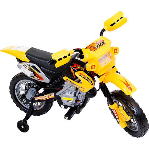 Moto Elétrica Infantil Amarelo com Luz de Farol e Buzina - BelFix