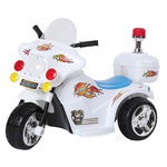 Moto Elétrica Infantil Branca com Luzes Efeitos Sonoros 6v Certificado Inmetro