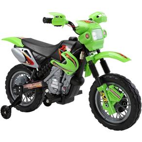 Moto Elétrica Infantil com Farol e Buzina Preta/Verde 926000 - Belfix