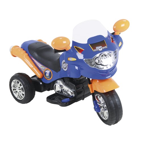 Moto Elétrica Infantil Homeplay Speed Chopper 6V Azul e Laranja