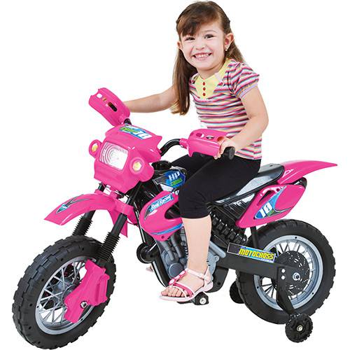 Tudo sobre 'Moto Elétrica Infantil Motocross Rosa - Homeplay'