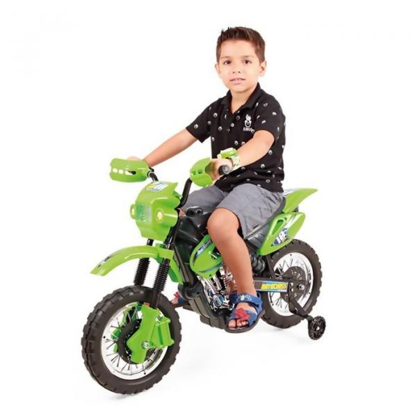 Moto Eletrica Infantil Motocross Verde - Homeplay