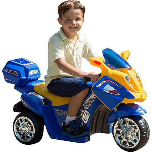 Tudo sobre 'Moto Elétrica Infantil OM1858B Max Speed Azul 12V - Brink+'