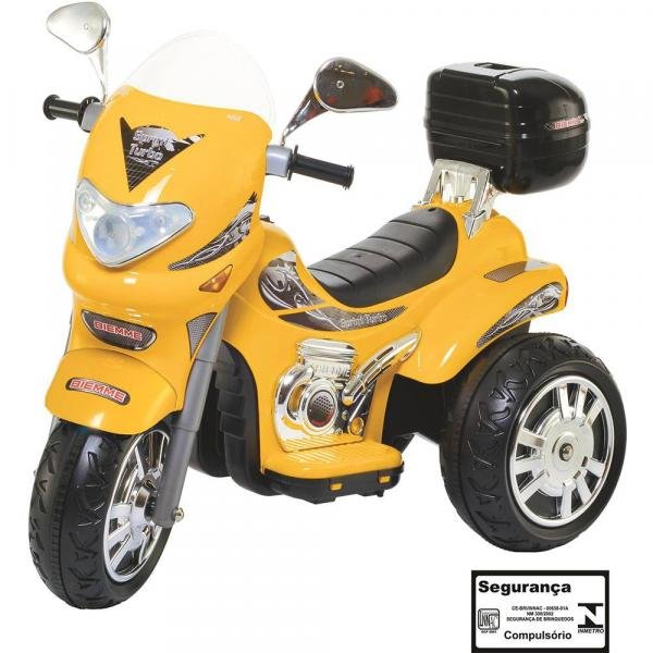 Moto Elétrica Infantil Sprint Turbo Amarelo 12V Biemme