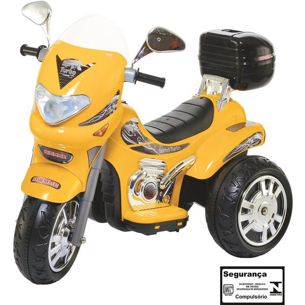 Moto Elétrica Infantil Sprint Turbo Amarelo 12V Biemme