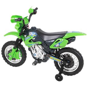 Moto Elétrica Infantil Verde Criança Menino Motocross 243 Homeplay