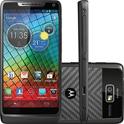 Motorola RAZR I Preto com Processador Intel® de 2 GHz, Tela de 4.3", Android 4.0, Câmera 8MP, Wi-Fi, 3G, NFC, GPS e Bluetooth