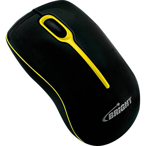Tamanhos, Medidas e Dimensões do produto Mouse Canadá Bright USB Preto/Amarelo