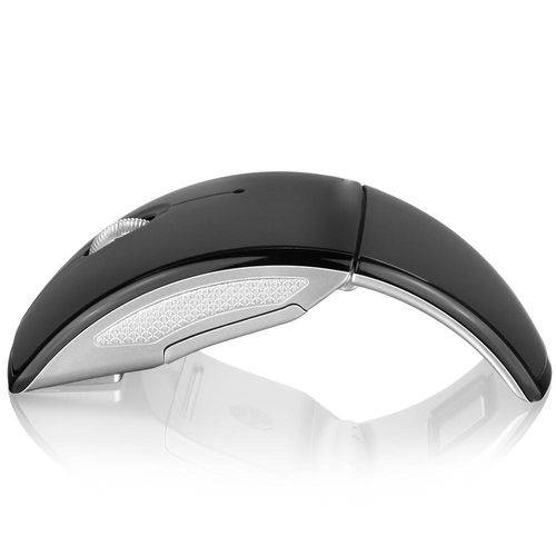 Mouse em Arco Sem Fio Wireless Dobrável Compacto Cor Preto 1200 Dpi