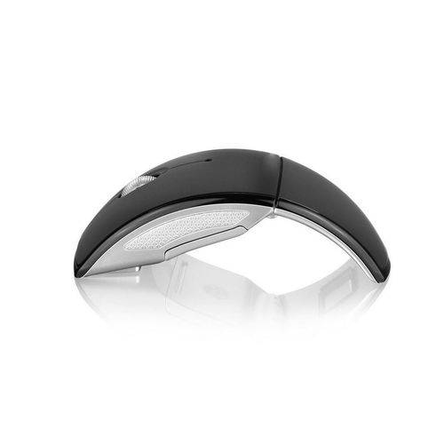 Mouse em Arco Sem Fio Wireless Dobrável Compacto Cor Preto