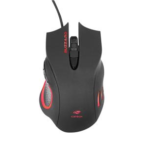 Mouse Gamer C3Tech Usb Buzzard Mg-110Bk Preto e Vermelho