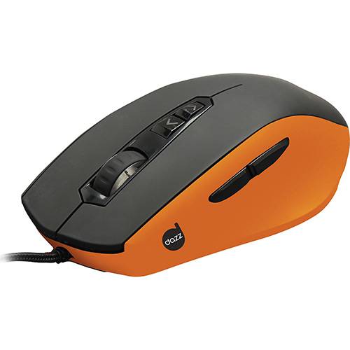 Mouse Gamer DAZZ Smilodon Siberian 5000 DPI + Leitor Infra-vermelho de 3.2G + Design Ergonômico Ambidestro - Preto/Laranja - PC