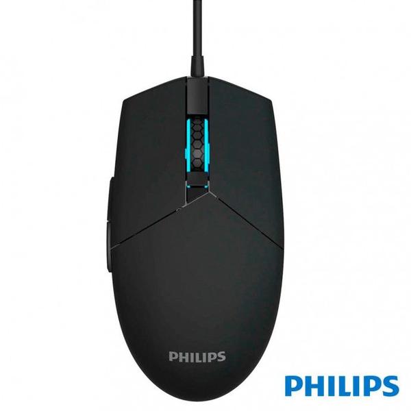 Mouse Gamer Laser Usb Óptico Pc 6400 Dpi Philips Momentum