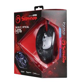 Mouse Gamer Marvo M316 Usb 2400Dpi 6 Botões