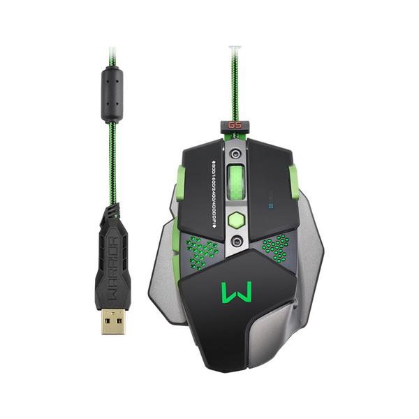 Mouse Gamer Multilaser Warrior 4000DPI com Função Macro Leds Multimídia MO249