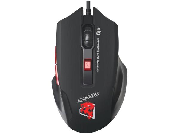 Mouse Gamer Nightmare ELG Preto MGNM