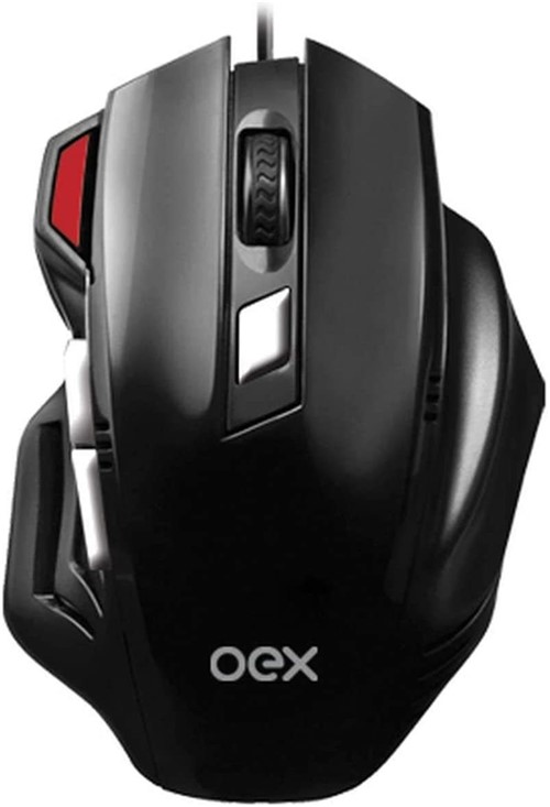 Mouse Gamer Oex Fire Ms304 Usb Preto 3200 Dpi