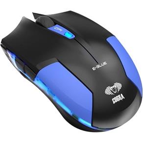 Mouse Gamer USB 1600 DPI Cobra Type-M Preto/Azul - E-Blue