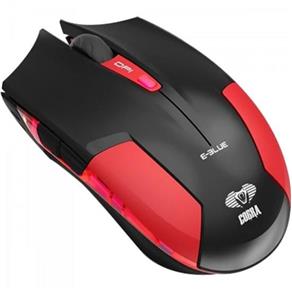 Mouse Gamer Usb 1600Dpi Cobra Type-M Preto/Vermelho E-Blue