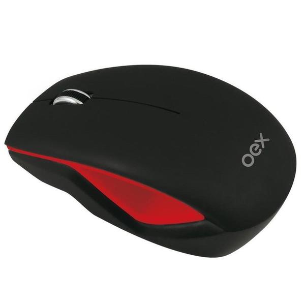 Mouse Gap MS-403 Sem Fio OEX - Preto e Vermelho