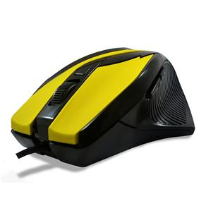 Mouse Hardline Ms26 Gaming Usb Amarelo e Preto 2400Dpi