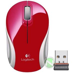 Mouse Logitech Wireless M187 Vermelho, Receptor Nano
