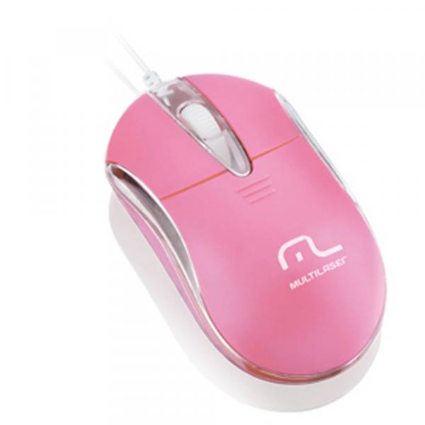 Mouse Multilaser Classic Ii 800Dpi USB Rosa - MO170