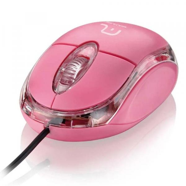 Mouse Multilaser Classic Usb Rosa MO002
