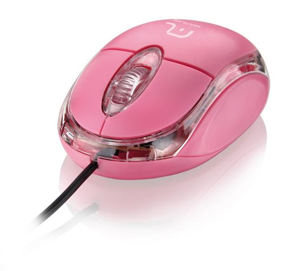 Mouse Multilaser Classic USB Rosa MO002