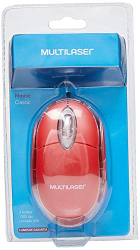 Mouse Multilaser Classic Usb Vermelho - MO003
