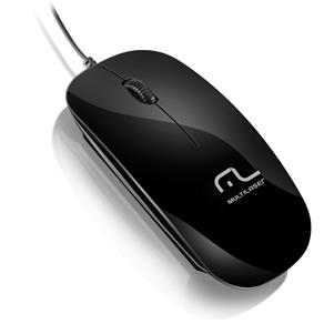 Mouse Multilaser Colors Slim Black Piano USB MO166 - Preto