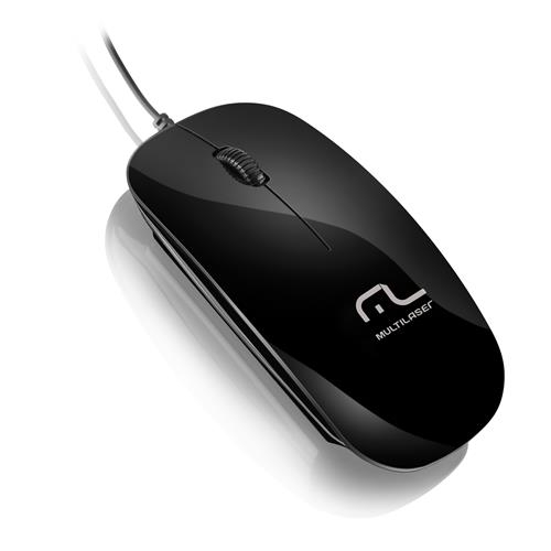 Mouse Multilaser Colors Slim Black Piano USB - MO166