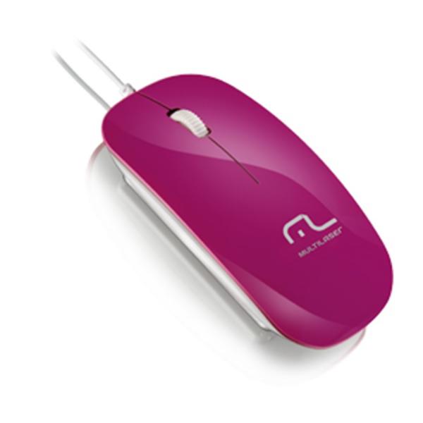 Mouse Multilaser Colors Slim Pink USB MO167