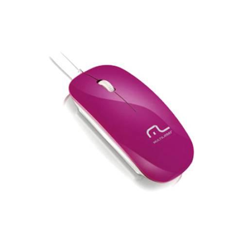 Mouse Multilaser Colors Slim Pink Usb - MO167