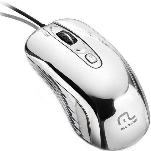 Mouse Multilaser com Led Usb Prateado Mo228