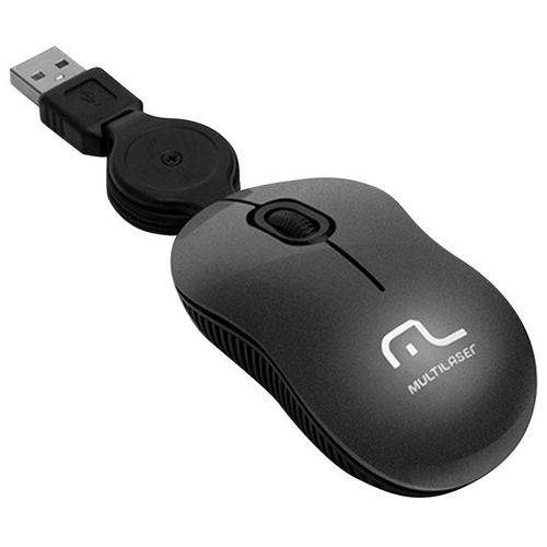Mouse Multilaser Mini MO183 Retrátil USB Grafite