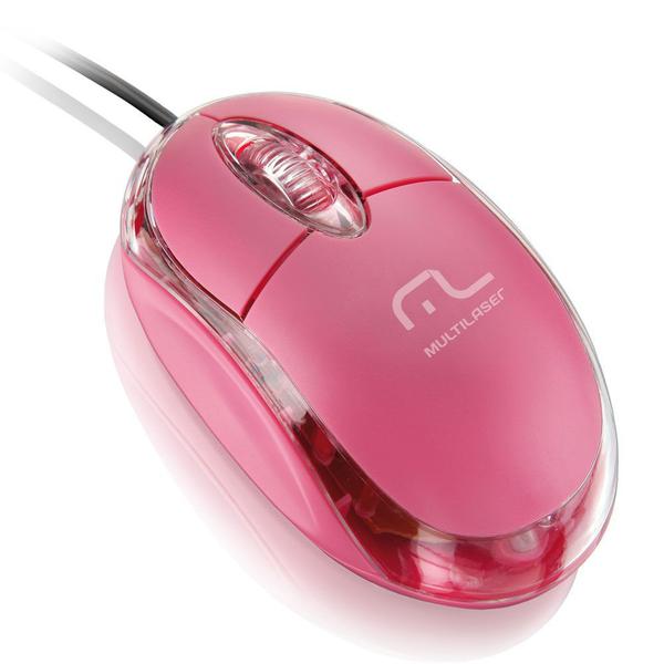 Mouse Multilaser MO002 Classic USB Rosa