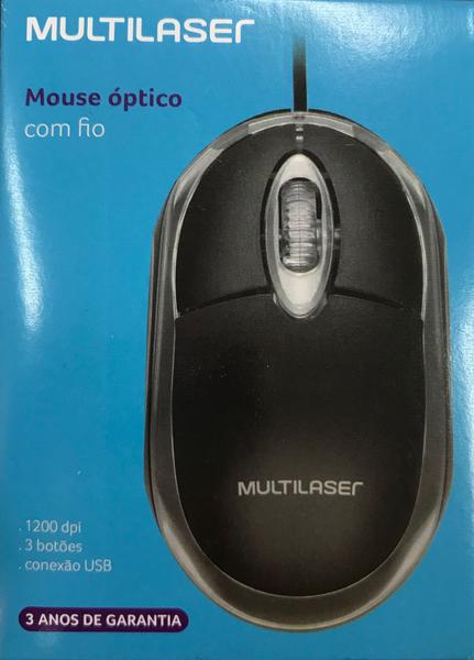 Mouse Multilaser Optico Classic Preto 800DPI Preto USB - MO179