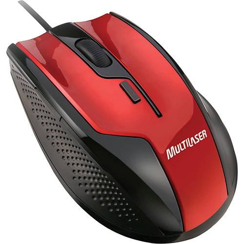 Mouse Multilaser Profissional Gamer Fire 6 Botões Vermelho/Preto USB