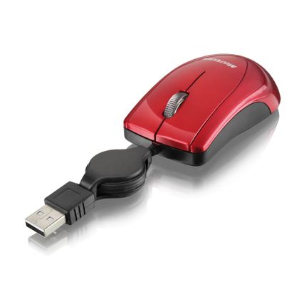 Mouse Multilaser Retratil Mini Piano Red USB - MO163 MO163