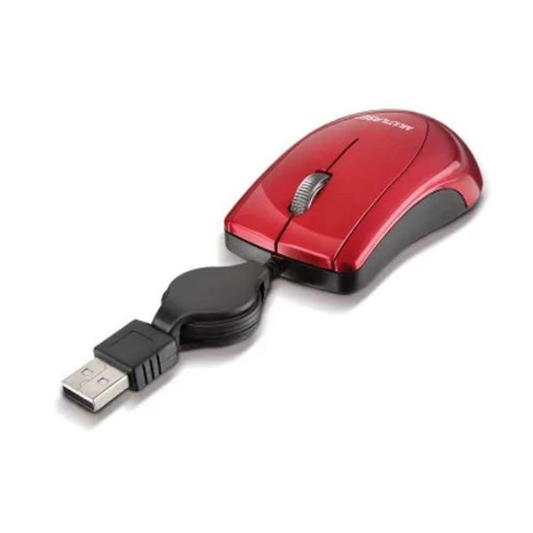 Mouse Multilaser Retrátil Mini Piano Red USB - MO163
