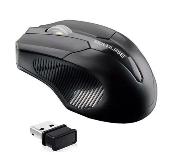 Mouse Multilaser Sem Fio 2.4 Ghz 1600 Dpi Preto USB MO221
