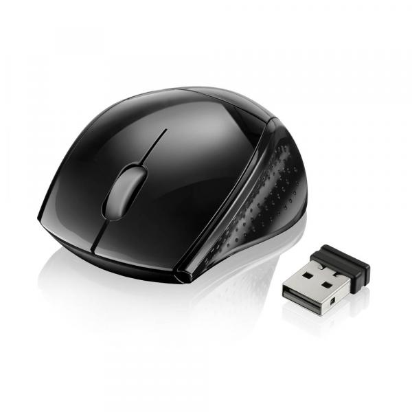 Mouse Multilaser Sem Fio 2.4 Ghz Mini Fit Black Piano Nano USB - MO138