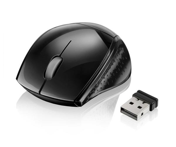 Mouse Multilaser Sem Fio 2.4 Ghz Mini Fit Black Piano Nano Usb