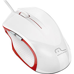 Mouse Multilaser XGamer 2400 Dpi 6 Botões Branco/Vermelho USB