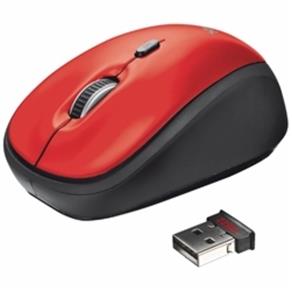 Mouse Optical Yvi Wireless Vermelho - Usb