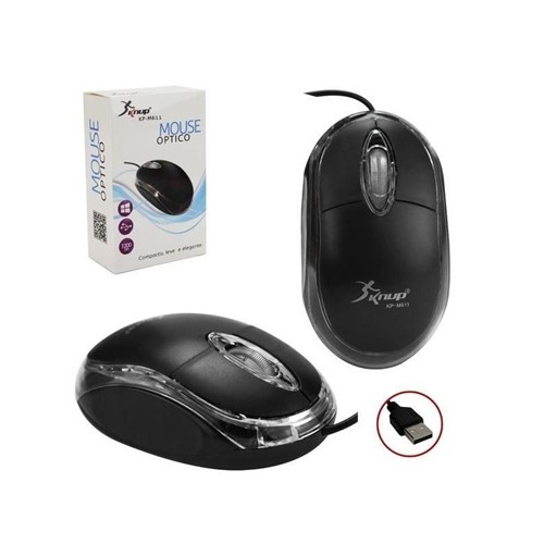 Mouse Óptico com Fio Usb 1200Dpi Knup Kpm611