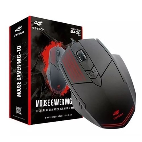 Mouse Optico Gamer C3 Tech Mg-10 Bk Preto
