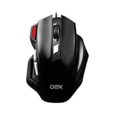 Mouse Óptico Gamer Oex Fire 6 Botões Scroll 3200DPI Led Lateral MS304