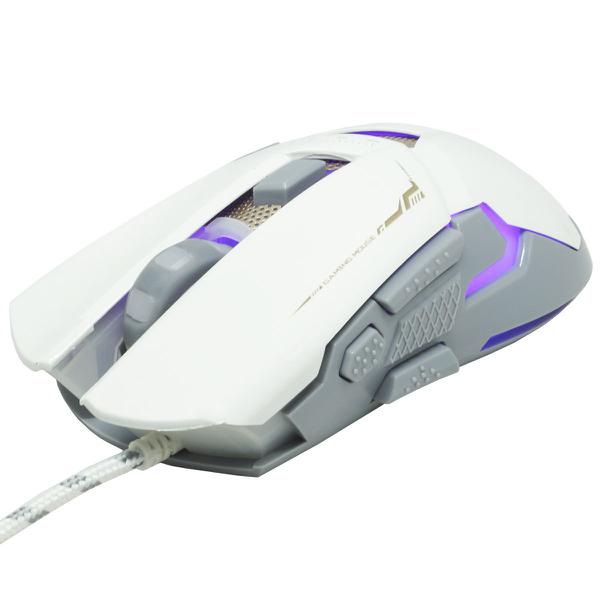 Mouse Óptico Gamer Usb 3200 Dpi 7 Botões Led Rgb 7 Cores Cabo Infokit X Soldado GM-720 2547 Branco